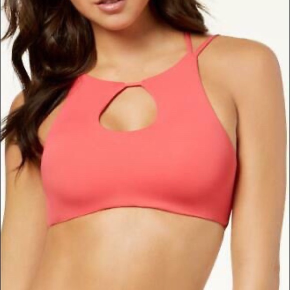 ROXY coral keyhole soft strappy bikini top - Picture 2 of 5